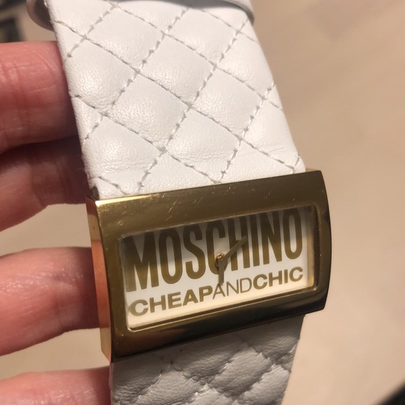 Moschino Cheap and Chic white and Gold Watch, Authentic - Picture 7 of 9